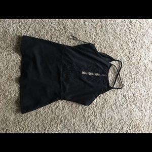 Cute black lace laced top  XL